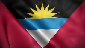 Antigua and Barbuda flag background realistic waving in the wind 4K video, for Independence Day or Anthem (Perfect Loop)