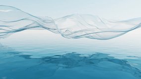 Flowing transparent cloth with water surface, 3d rendering. - Powered by Shutterstock - Get 15% off with code: PIKWIZARD15