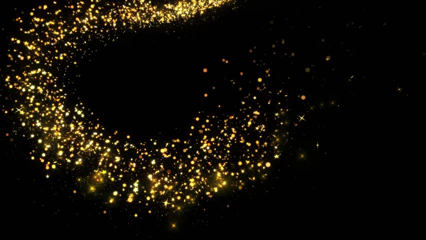 Glitter Light circle trail Sparkling star dust trail spiral particle effect animation. holiday event transition, revealer, logo title decoration. festival Christmas, Diwali, Ramadan. 3D Illustration