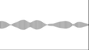 Waveform Audio. Black and white sound waves background animation
