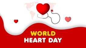 Animation of world heart day, heart month and celebration concept digitally generated video. Video animation on the theme of World Heart day, World Heart day text animation, cardiology awareness day - Powered by Shutterstock - Get 15% off with code: PIKWIZARD15