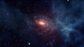 Red spiral galaxy. New discoveries. Background with space nebulae. High quality 4k footage - Powered by Shutterstock - Get 15% off with code: PIKWIZARD15
