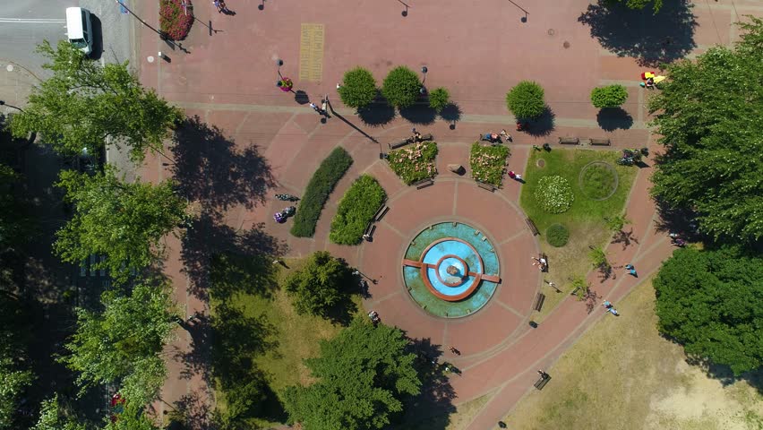 Center Fountain Jastrzebia Gora Fontanna Aerial View Poland