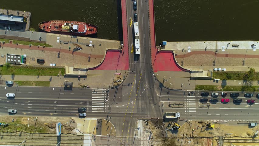 Long Bridge Waterfront Szczecin Most Dlugi Nabrzeze Wieleckie Aerial View Poland