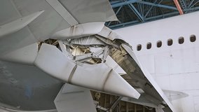 Aircraft's inboard flaps are being moved retraced using hydraulic system of aircraft at maintenance finish.Aviation and airplane industrial. - Powered by Shutterstock - Get 15% off with code: PIKWIZARD15