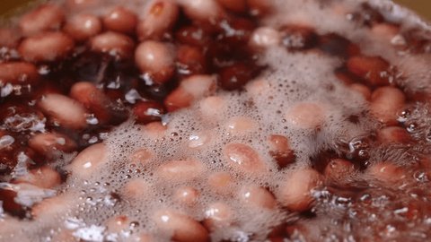 A video of boiling azuki beans. Adlı Stok Video