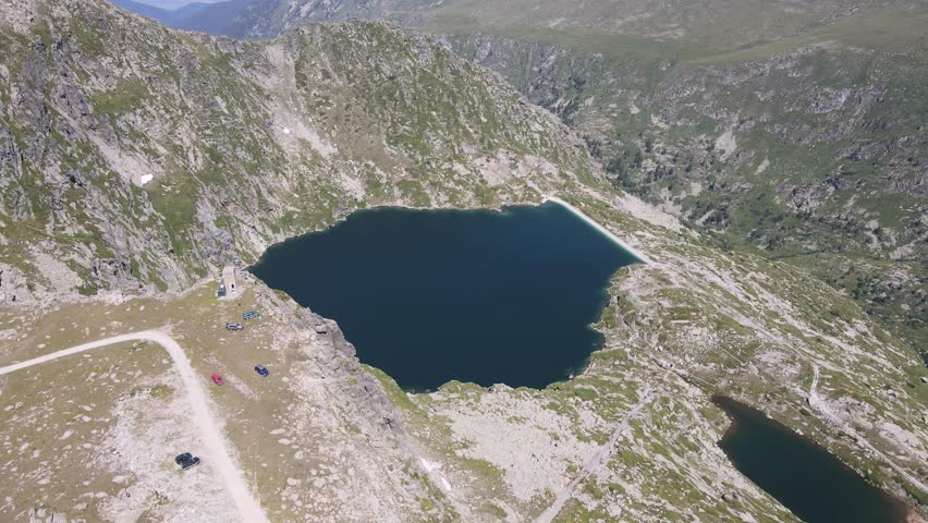 Aerial summer view of Rila Mountain near Kalin peak, Bulgaria