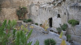Garden Tomb Jerusalem, Israel Aerial video 