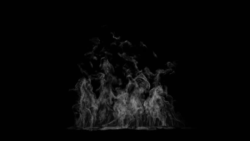 Soft Fog in Slow Motion on Dark Backdrop. Realistic Atmospheric Gray Smoke on Black Background. White Fume Slowly Floating Rises Up. Abstract Haze Cloud. Animation Mist Effect. Smoke Stream Effect 4K