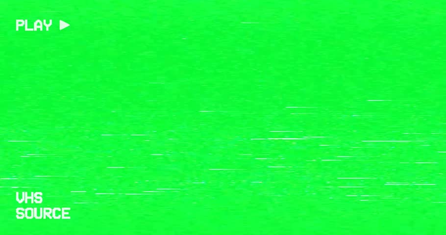 VHS Overlay Green screen | For Editing | VHS Intro Screen Of A Videotape Player With Noise Flickering. Retro 80 S Style Vintage Royalty-Free Stock Footage #1106577943