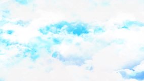 White Blue cumulus clouds moving in the blue sky weather. Light clouds change shape in cloud space. Puffy fluffy clouds, background. Time lapse, peaceful, hope, religion, spiritual. 3D Illustration