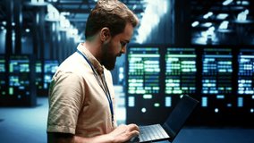 Engineer ensuring optimal functioning of VPN servers with top security standards used to adequately protect sensitive data. Enterprise data business providing reliable internet connections for users - Powered by Shutterstock - Get 15% off with code: PIKWIZARD15