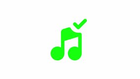 Animated audio file solid ui icon. Apply and remove music. Film production software. Looped HD video with alpha channel transparency. Isolated glyph symbol animation on white space for web, mobile