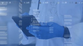 Animation of data processing over african american male doctor using tablet. Global medicine, healthcare, computing and data processing concept digitally generated video. - Powered by Shutterstock - Get 15% off with code: PIKWIZARD15