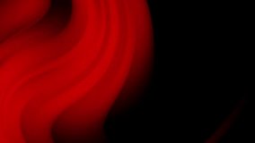 Fluid wave motion red color or abstract fabric and blend black background. Soft wavy gradient pattern. Background and empty space. Hypnotic shape mixing effect