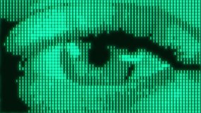 Green halftone digital cyber eye abstract background. ChatGPT artificial intelligence and futuristic big data technology. Binary coding and spying concept. Chat GPT AI - Powered by Shutterstock - Get 15% off with code: PIKWIZARD15