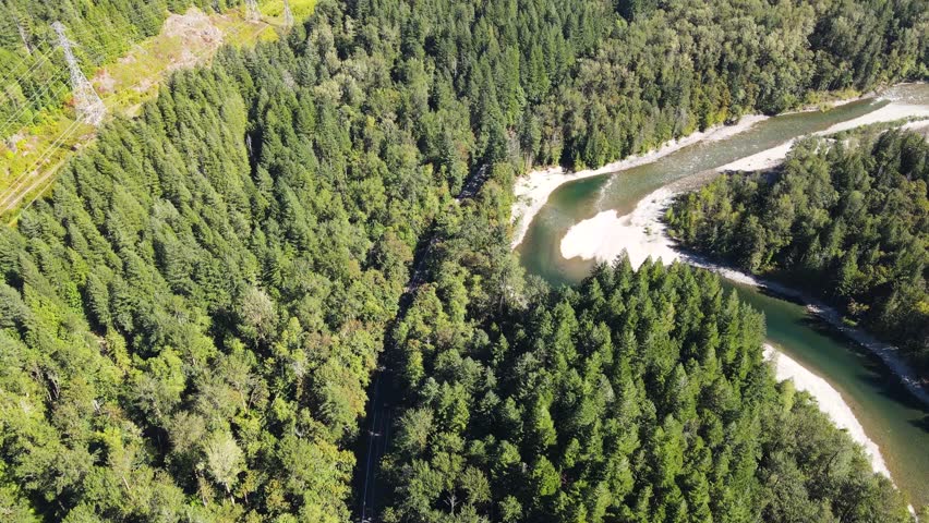 Aerial view of stunning mountain landscapes in Washington