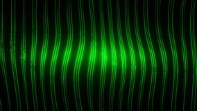 Green on Black Abstract Neon Glowing Moving Wavy Lines Background VJ Loop Animation in 4K