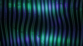 Turquoise and Purple on Black Abstract Neon Glowing Moving Wavy Lines Background VJ Loop Animation in 4K