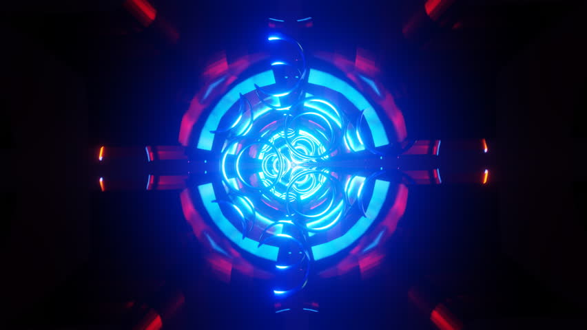 Captivating VJ loop with dynamic and trippy neon hypnotic seamless patterns.