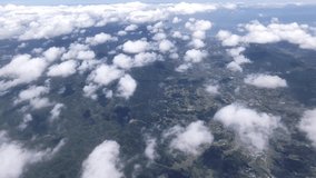Video of Satoyama and clouds taken from an airplane flying over Chiba Prefecture