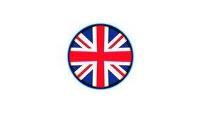 British flag Motion Graphics. Great Britain flag with Blur effect on white background