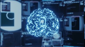 Cognitive computing simulating human brain thought processes in computerized model. AI machine visualization showing deep learning algorithms using pattern recognition, 3D render animation - Powered by Shutterstock - Get 15% off with code: PIKWIZARD15