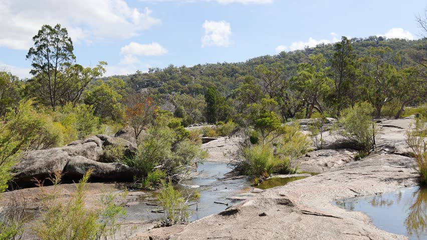 Creek and Dry Landscape Nature Footage Australian Outback
