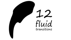 Set of 12 fluid transition masks templates, abstract motion graphics