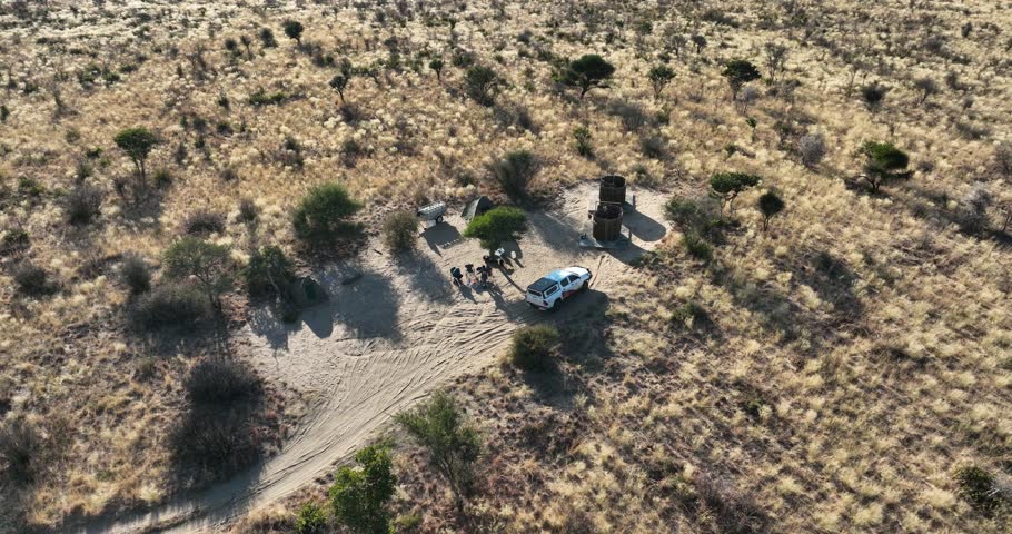 Campsites near the Molose Waterhole in the Khutse Game Reserve, Botswana, Africa