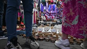 Video about a souvenir shop in Medina market, Marrakesh, Morocco