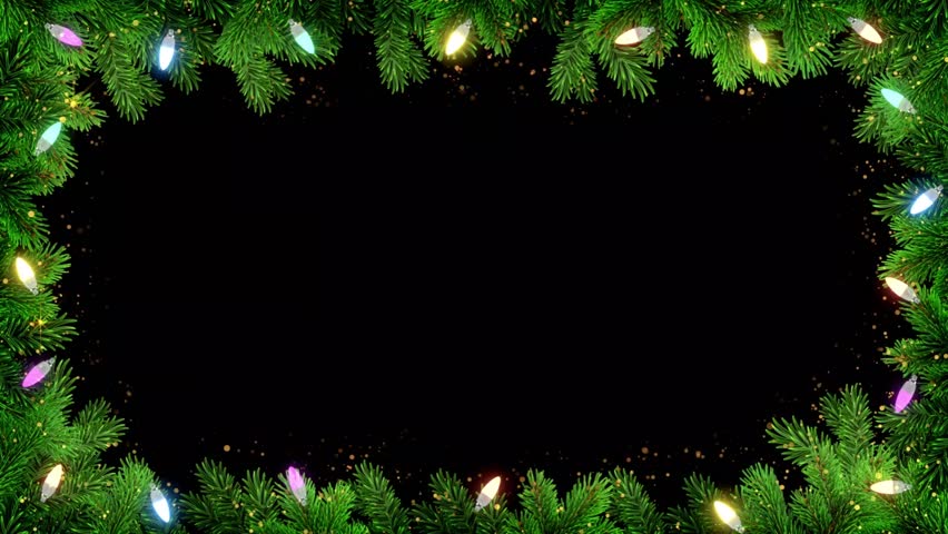 Christmas frame or new year frame with fir or pine leaves and light bulbs blinking with alpha map for compositing

 Royalty-Free Stock Footage #1106671451