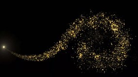 Multiple sets of gold glittering particle trails for video transition or wipe effect - Powered by Shutterstock - Get 15% off with code: PIKWIZARD15