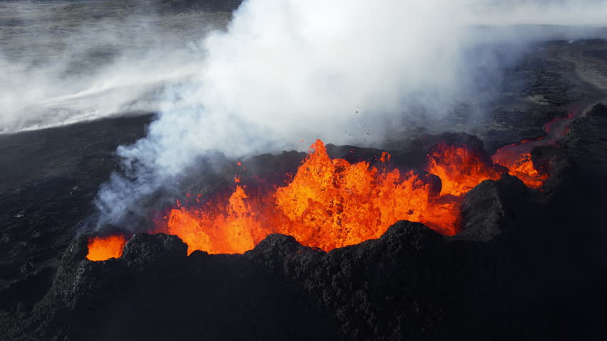 Active Volcano Eruption Hot Lava Magma Crater Epic Aerial Iceland - Powered by Shutterstock - Get 15% off with code: PIKWIZARD15