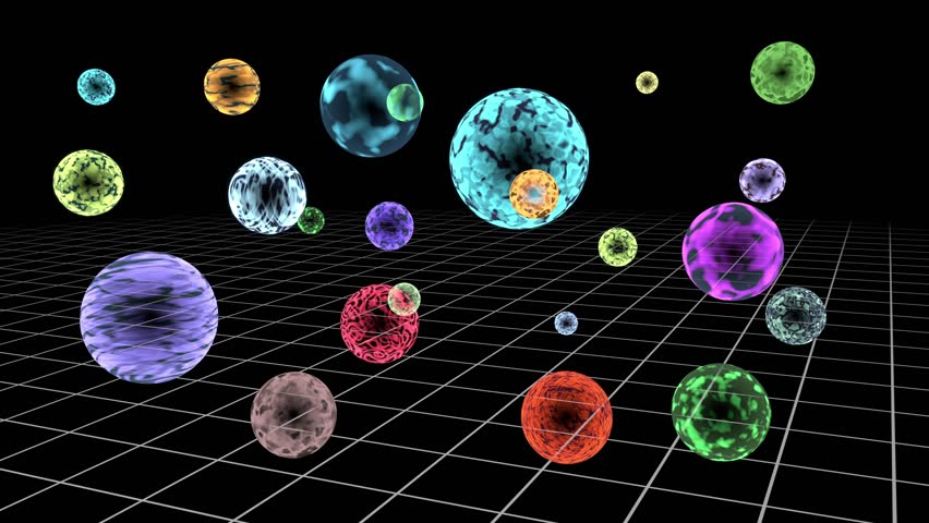 multiverse dimensions 3d animation, can be used to represent expanding universe visible light, observable universe astronomy or string theory and quantum mechanics Royalty-Free Stock Footage #1106681151