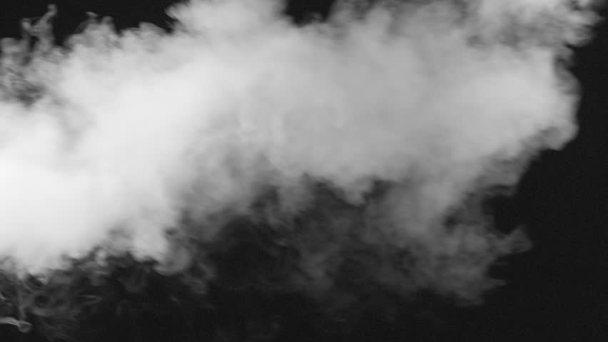 Diagonal Plume of White Smoke. Transition. A column of smoke crosses the screen at an angle from left to right