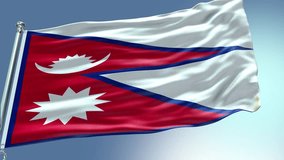 4k render Nepal Flag video waving in wind Nepal Flag Wave Loop waving in wind Realistic Nepal Flag background Nepal Flag Looping Closeup 1080p Full HD 1920X1