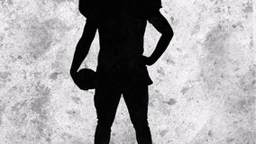Animation of silhouette of male american football player over shapes on grey background. Sport, fitness, abstract and pattern concept digitally generated video. - Powered by Shutterstock - Get 15% off with code: PIKWIZARD15