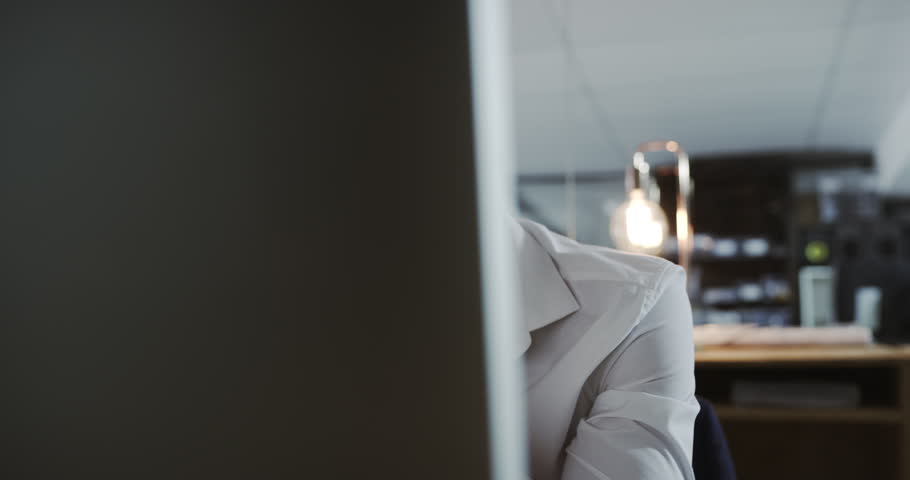 Sticky note, eyes and man in office bored, lazy and tired while working on proposal or email. Paper, face and male person at desk with burnout, frustration and fatigue while sleepy, nap or exhausted