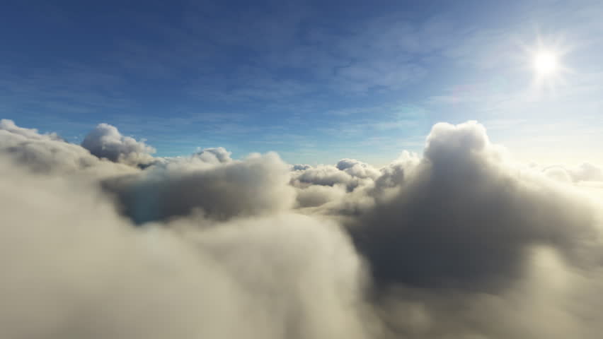 Rear view of a private airplane flying above clouds. Aerial shot of a small jet plane during a flight between through layers of clouds during afternoon Royalty-Free Stock Footage #1106723167