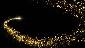 4K Golden Glitter Sparkling Magic light. Shining gold Dust particles Trail Crossing sparkles on black background. Birthday, Anniversary, new year, event, Christmas, Festival, Diwali. 3D Illustration - Powered by Shutterstock - Get 15% off with code: PIKWIZARD15