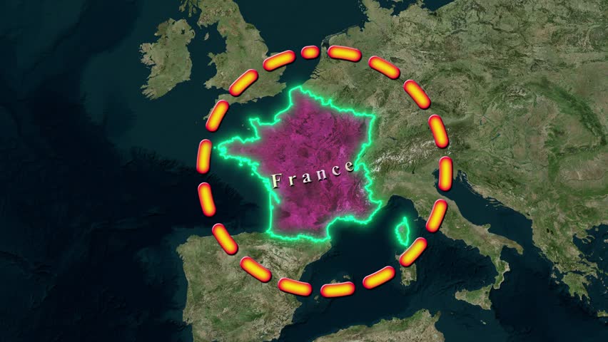 Animated 3D Map of France along with Zooming , Panning and Rotation.