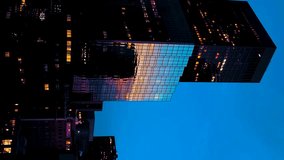 Epic Los Angeles downtown view on pink cinematic sunset. Aerial vertical, vertical video background. - Powered by Shutterstock - Get 15% off with code: PIKWIZARD15