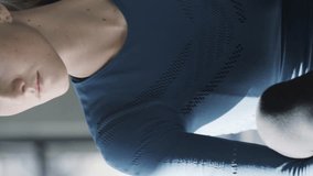 Tilt up to close up portrait of confident woman in dance studio - vertical, lehi, utah, united states - Powered by Shutterstock - Get 15% off with code: PIKWIZARD15
