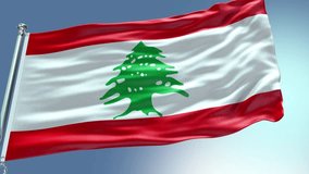 4k render Lebanon Flag video waving in wind Lebanon Flag Wave Loop waving in wind Realistic Lebanon Flag background Lebanon Flag Looping Closeup 1080p Full H