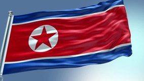 4k render North Korea Flag video waving in wind North Korea Flag Wave Loop waving in wind Realistic North Korea Flag background North Korea Flag Looping Clos