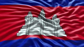 4k render Cambodia Flag video waving in wind Cambodia Flag Wave Loop waving in wind Realistic Cambodia Flag background Cambodia Flag Looping Closeup 1080p Fu