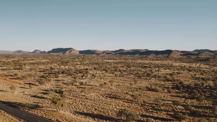 Tracking Drone Shot of West Macdonnell Ranges in Northern Territory Australia 4K