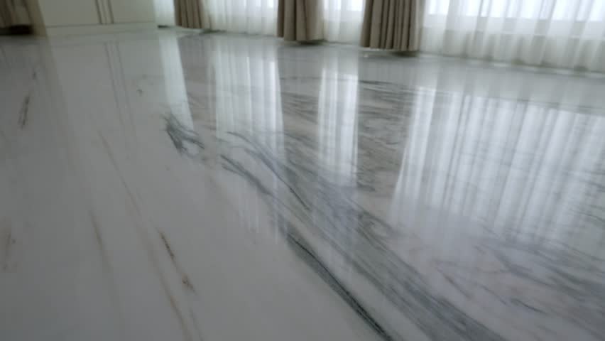 Polished Marble Tiles Of Flooring In Luxury Hotel Room. POV Royalty-Free Stock Footage #1106746753