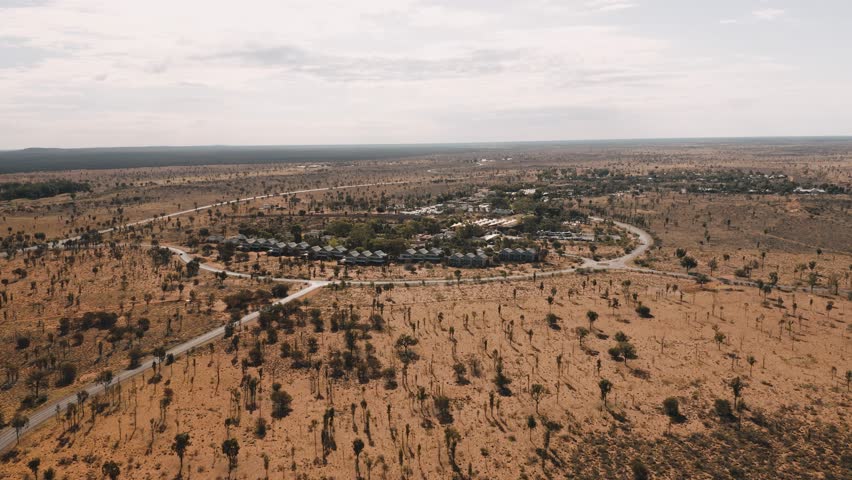 Drone Shot of Yulara Town in Northen Territory 4K